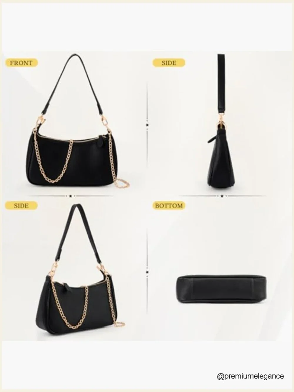 Small Leather Hobo Purse with Removable Straps, Crossbody & Shoulder Bag